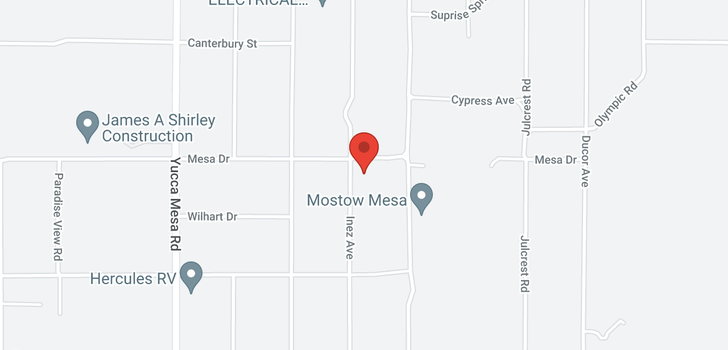 map of 59621 Mesa Yucca Valley, CA 92284